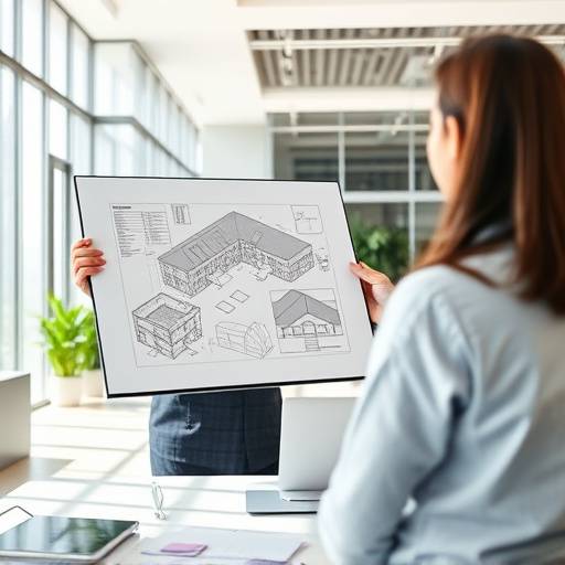 Immagine di un architetto che mostra un progetto digitale ad un cliente